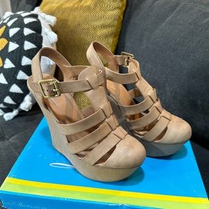 Nude Wedge Sandal